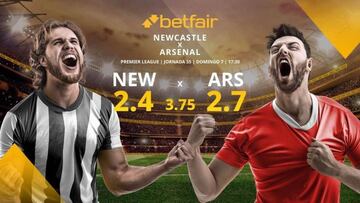 Newcastle United FC vs. Arsenal FC: alineaciones, horario, TV, estadísticas y pronósticos