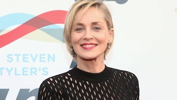 Sharon Stone en la fiesta de los GRAMMY en beneficio a la Fundaci&oacute;n Janie en Raleigh Studios; Los Angeles, California. Febrero 10, 2019.