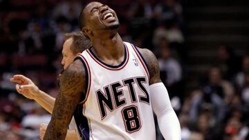 New Jersey Nets Terrence Williams reacts after missing a shot against the Dallas Mavericks in the first quarter of their NBA basketball game in East Rutherford, New Jersey, on December 2, 2009.