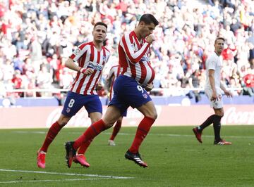 Atlético de Madrid 1-1 Sevilla | Álvaro Morata transformó un penalti por mano del defensor del Sevilla Diego Carlos. 