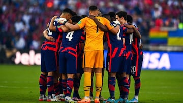 US Mens National Team gather during US Mens National Teams 2022 FIFA World Cup Qualifier vs. Panama at Exploria Stadium in Orlando, Florida on March 27, 2022. (Photo by CHANDAN KHANNA / AFP)