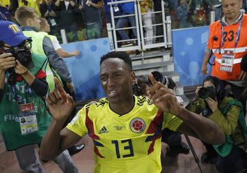 1-1. Yerry Mina celebró el gol del empate.