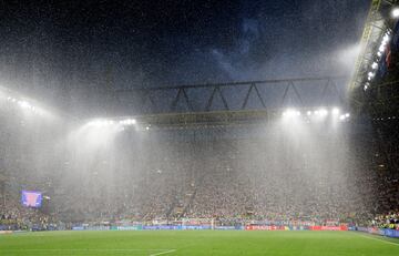 Así fue la tormenta en Dortmund que obligó a detener el Alemania-Dinamarca