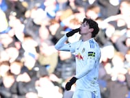 Soccer Football - Premier League - Leeds United v Manchester United - Elland Road, Leeds, Britain - January 4, 2026 Leeds United's Brenden Aaronson celebrates scoring their first goal Action Images via Reuters/Craig Brough