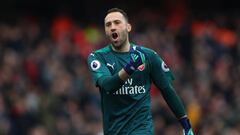 David Ospina durante el partido entre Arsenal y Stoke City por Premier League