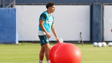 Haitam, la novedad en el entrenamiento del Málaga.
