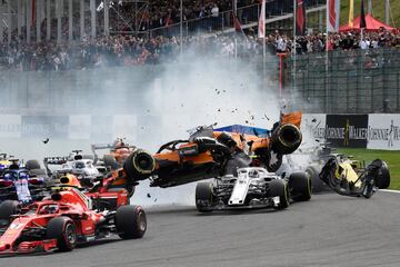 El accidente de Fernando Alonso en el GP de Bélgica