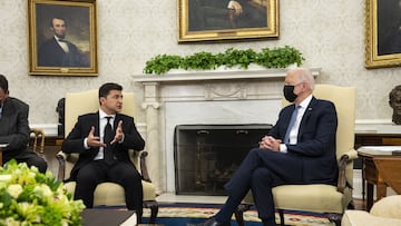 El presidente de Estados Unidos, Joe Biden, y su homólogo ucraniano, Volodímir Zelenski.
DOUG MILLS / ZUMA PRESS / CONTACTOPHOTO