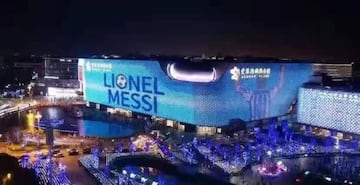 Homenaje a Messi en China con un espectáculo de luces y sonido
