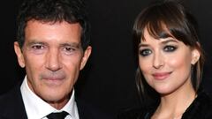 Antonio Banderas y Dakota Johnsondurante la 23&deg; entrega anual de los Hollywood Film Awards en el Hotel Beverly Hilton, en Beverly Hills, California. Noviembre 03, 2019.