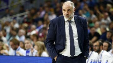 Pablo Laso, entrenador del Real Madrid, durante el partido contra el Burgos.