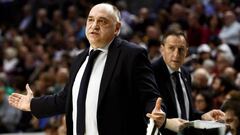 Pablo Laso, entrenador del Real Madrid, durante un partido de Euroliga.