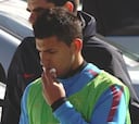 Agüero se retira del entreno pero entra en la convocatoria