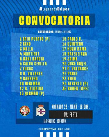 El posible once del Deportivo en Las Gaunas: solo una duda