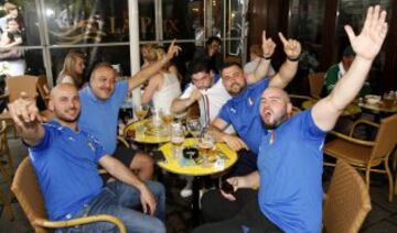La afición italiana se prepara para enfrentarse a España