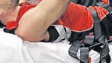 <b>ESTO TAMBIÉN ES LA NBA. </b>Así abandonó Jorge Garbajosa la pista de los Boston Celtics, un chico de Torrejón caído en el fragor de la NBA.