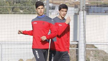 Asensio y Gerard en 2016 en un entrenamiento con el Espanyol.