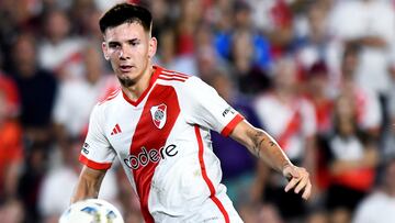 Franco Mastantuono, en un reciente partido de la Copa de la Liga argentina con River Plate.