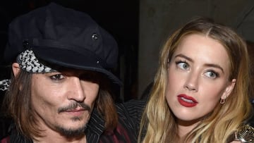 Johnny Depp y Amber Heard en la 58° entrega de los Grammy Awards en el Staples Center, Los Angeles, California. Febrero 15, 2016.