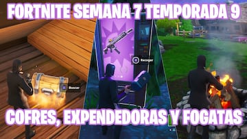 Fortnite Battle Royale - Desaf&iacute;o de la Semana 7 de la Temporada 9: registra un cofre, usa una m&aacute;quina expendedora y una fogata en una misma partida