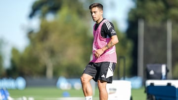 Fran Beltrán durante un entrenamiento del Celta.