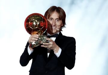 El jugador croata del Real Madrid Luka Modric, ganador del Balón de Oro.