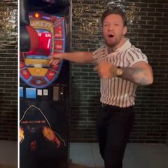 Moment Conor McGregor scores one on punch machine caught on camera