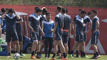 David Gallego, en el entrenamiento.