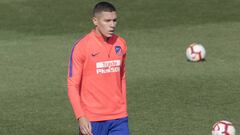 Nehu&eacute;n P&eacute;rez, durante un entrenamiento del Atl&eacute;tico.