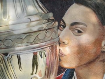 José Luis Madrid, artista de la comuna de Quilicura, decidió inmortalizar la imagen de Gary Medel, Alexis Sánchez, Eduardo Vargas y Arturo Vidal en un mural como un homenaje al logro de la Copa América conseguida hace meses.