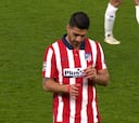 El enfado visible de Luis Suárez tras el cambio de Simeone