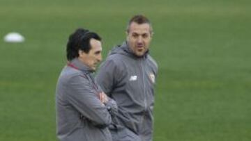 Unai Emery, en un entrenamiento.