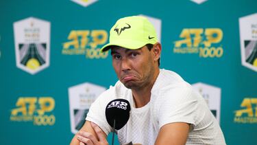 Rafael Nadal, durante su rueda de prensa previa al Masters 1000 de París-Bercy.