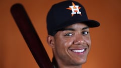 WEST PALM BEACH, FLORIDA - FEBRUARY 23: Jeremy Pena #3 of the Houston Astros poses for a portrait during photo days at The Ballpark of the Palm Beaches on February 23, 2023 in West Palm Beach, Florida.   Rob Carr/Getty Images/AFP (Photo by Rob Carr / GETTY IMAGES NORTH AMERICA / Getty Images via AFP)