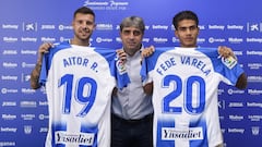 Txema Indias con los nuevos fichajes del Legan&eacute;s, Ruibal y Fede Varela