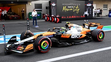 Lando Norris logra la pole con el McLaren durante la clasificación del GP de Mexico de F1.