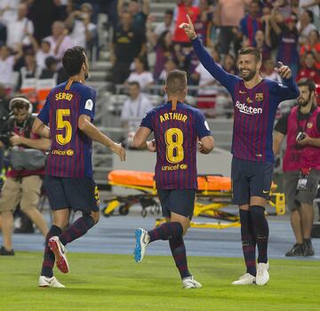 Piqué empató el partido. 1-1.