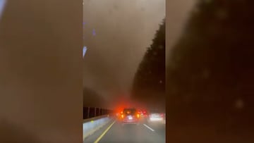 Tormenta de arena en autopista México-Cuernavaca