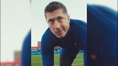 Lewandowski and Barcelona do Rosalia Tiktok trend