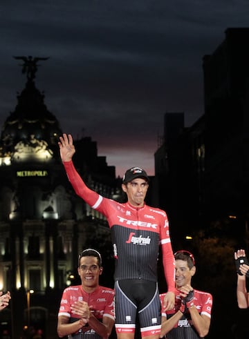 Alberto Contador raced for the last time in the final stage of the Vuelta a España in Madrid after a career that reaped two Tours de France, two Giros and two Vueltas. The whole race has been special," said Contador after his final appearance. "Yesterday 