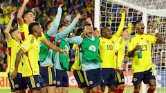 Jugadores de la Selección Colombia celebrando el triunfo ante Ecuador por la fecha 3 del Sudamericano Sub 20.