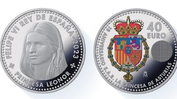 Así es la moneda de 40 euros que celebra los 18 años de la Princesa Leonor: ¿dónde comprarla?