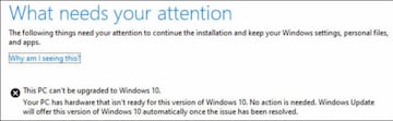 El mensaje de error que puede salirte en la Windows 10 May Update 2019