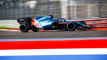 14 ALONSO Fernando (spa), Alpine F1 A521, action during the Formula 1 VTB Russian Grand Prix 2021, 15th round of the 2021 FIA Formula One World Championship from September 24 to 26, 2021 on the Sochi Autodrom, in Sochi, Russia - Photo Xavi Bonilla / DPPI
 AFP7 
 24/09/2021 ONLY FOR USE IN SPAIN