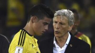 El capitán de Colombia no tuvo un buen partido frente a Argentina.