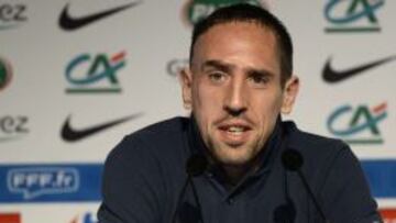 Frank Ribéry hablando en rueda de prensa.
