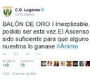 El Leganés ironiza con el Balón de Oro en las redes sociales