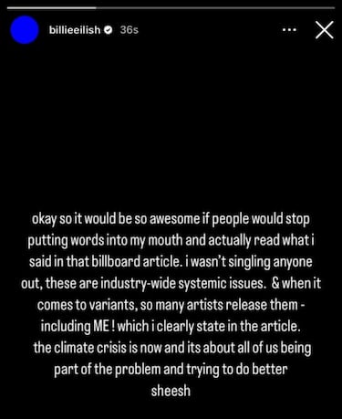 Billie Eilish hits back at Taylor Swift fans over ‘wasteful’ social media comments