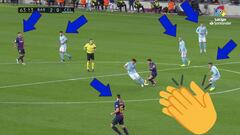 Para crisma navideño, el último majestuoso regate de Messi en 2018: todos ensimismados mirando