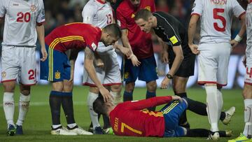 Morata se retiró en el minuto 59 'tocado' en la pierna derecha